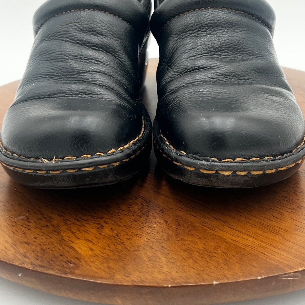 Born Concept Black Leather Slip-On Casual Loafer Clog Block Heel Women’s Sz 8M/W - Picture 6 of 10